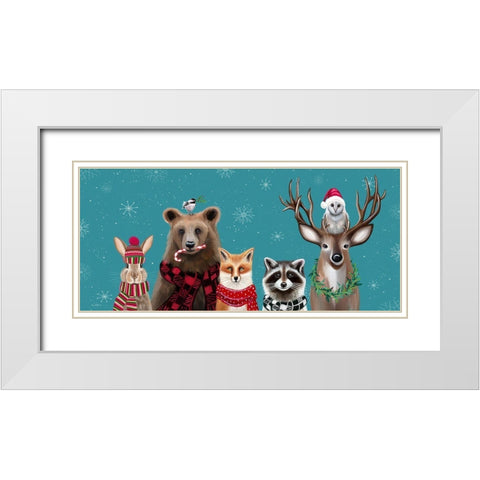 Holiday Friends II White Modern Wood Framed Art Print with Double Matting by Tyndall, Elizabeth