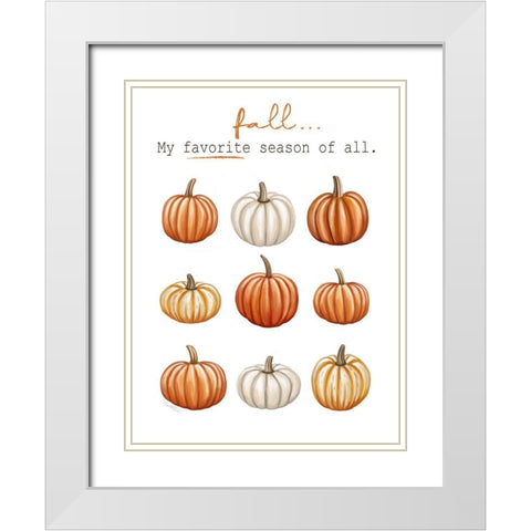 Fall Favorite White Modern Wood Framed Art Print with Double Matting by Tyndall, Elizabeth