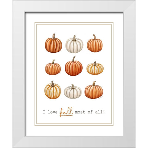 Fall Favorite II White Modern Wood Framed Art Print with Double Matting by Tyndall, Elizabeth