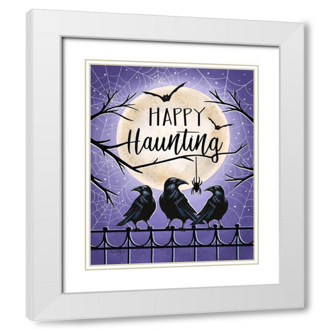 Happy Haunting White Modern Wood Framed Art Print with Double Matting by Tyndall, Elizabeth