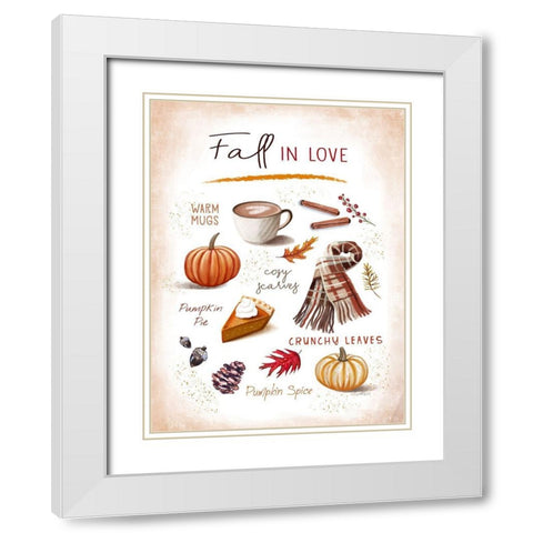 Fall in Love White Modern Wood Framed Art Print with Double Matting by Tyndall, Elizabeth