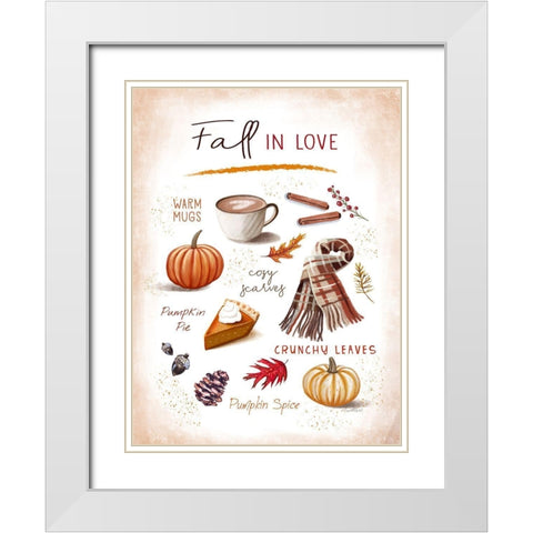 Fall in Love White Modern Wood Framed Art Print with Double Matting by Tyndall, Elizabeth