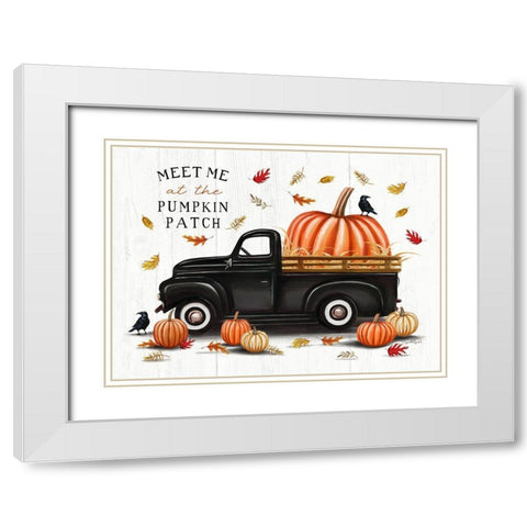 Pumpkin Patch White Modern Wood Framed Art Print with Double Matting by Tyndall, Elizabeth
