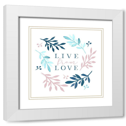 Live From Love White Modern Wood Framed Art Print with Double Matting by Tyndall, Elizabeth