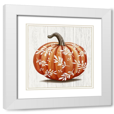 Pumpkin I White Modern Wood Framed Art Print with Double Matting by Tyndall, Elizabeth