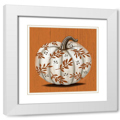 Pumpkin II White Modern Wood Framed Art Print with Double Matting by Tyndall, Elizabeth