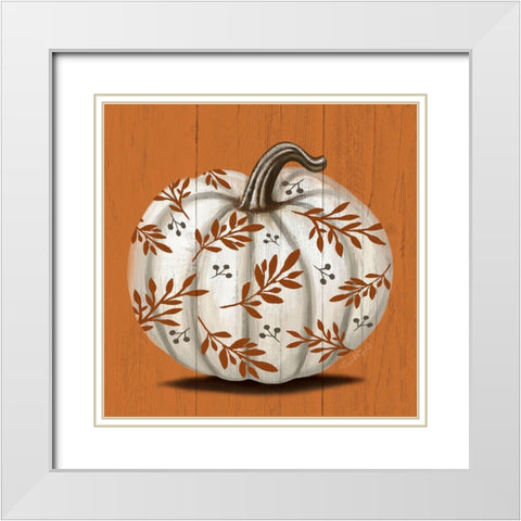 Pumpkin II White Modern Wood Framed Art Print with Double Matting by Tyndall, Elizabeth