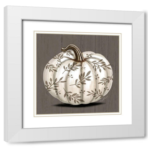 Pumpkin III White Modern Wood Framed Art Print with Double Matting by Tyndall, Elizabeth