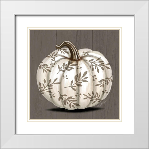 Pumpkin III White Modern Wood Framed Art Print with Double Matting by Tyndall, Elizabeth