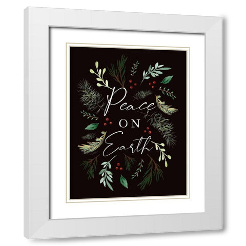 Peace on Earth White Modern Wood Framed Art Print with Double Matting by Tyndall, Elizabeth