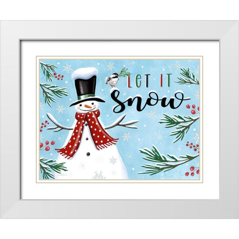 Let It Snow White Modern Wood Framed Art Print with Double Matting by Tyndall, Elizabeth
