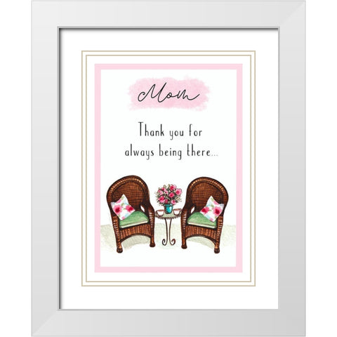 Thanks-Mom White Modern Wood Framed Art Print with Double Matting by Tyndall, Elizabeth