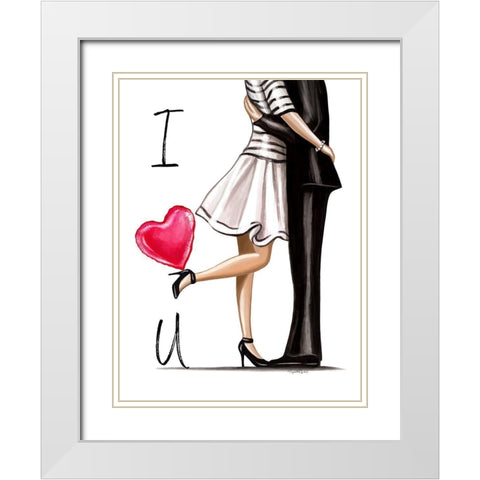 Love Kick White Modern Wood Framed Art Print with Double Matting by Tyndall, Elizabeth