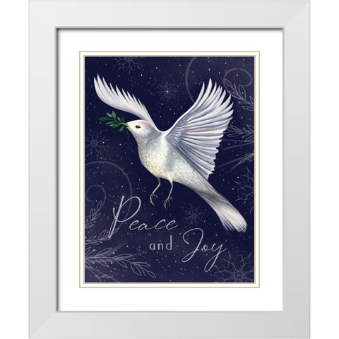 Peace and Joy White Modern Wood Framed Art Print with Double Matting by Tyndall, Elizabeth