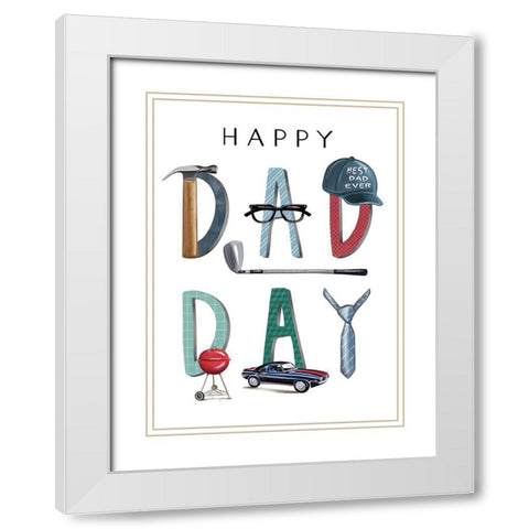 Dad Day White Modern Wood Framed Art Print with Double Matting by Tyndall, Elizabeth