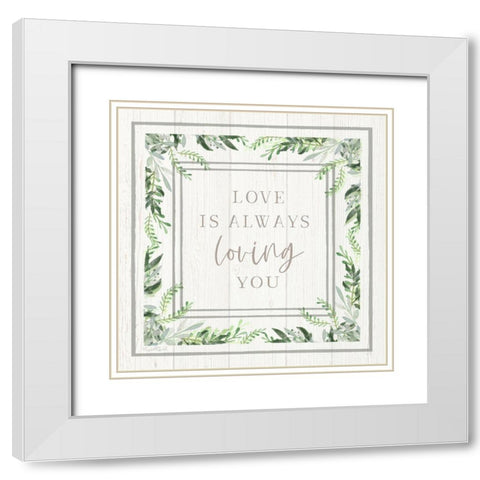 Love Always White Modern Wood Framed Art Print with Double Matting by Tyndall, Elizabeth