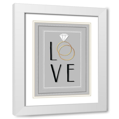 Love White Modern Wood Framed Art Print with Double Matting by Tyndall, Elizabeth