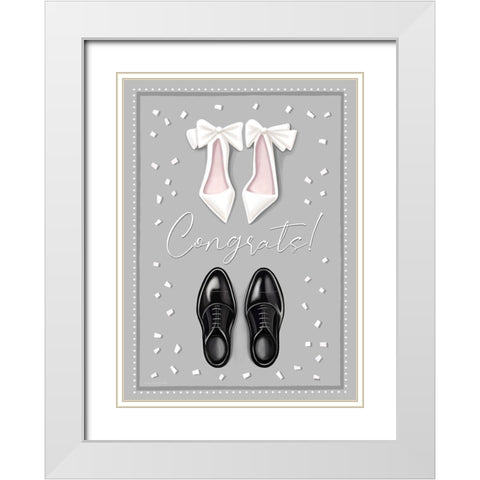 I Do Shoes White Modern Wood Framed Art Print with Double Matting by Tyndall, Elizabeth