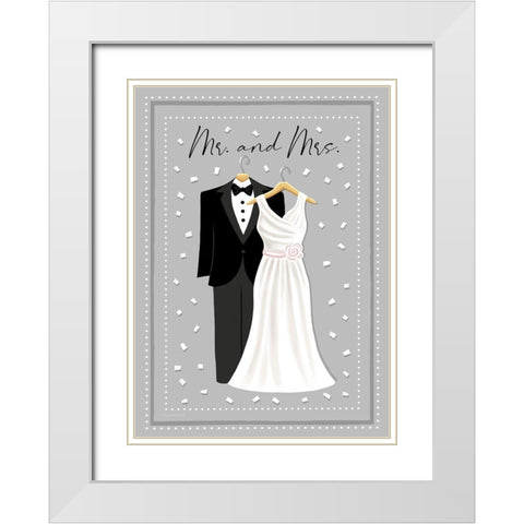 Mr. and Mrs. White Modern Wood Framed Art Print with Double Matting by Tyndall, Elizabeth