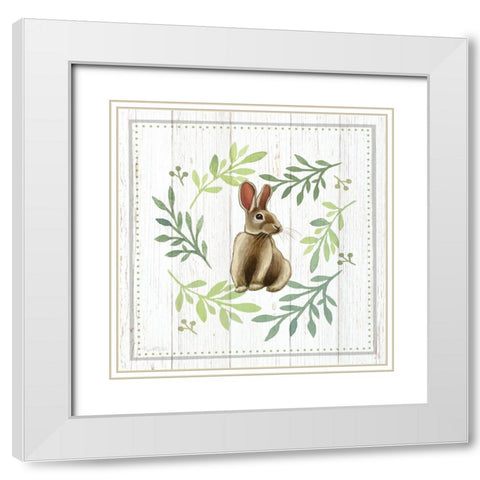 Bunny II White Modern Wood Framed Art Print with Double Matting by Tyndall, Elizabeth