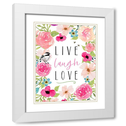 Live Laugh Love White Modern Wood Framed Art Print with Double Matting by Tyndall, Elizabeth