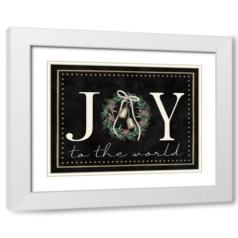 Joy to the World White Modern Wood Framed Art Print with Double Matting by Tyndall, Elizabeth