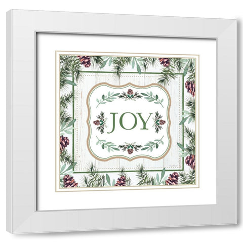 Joy White Modern Wood Framed Art Print with Double Matting by Tyndall, Elizabeth