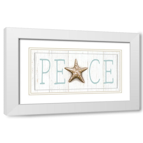 Peace White Modern Wood Framed Art Print with Double Matting by Tyndall, Elizabeth