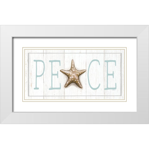 Peace White Modern Wood Framed Art Print with Double Matting by Tyndall, Elizabeth