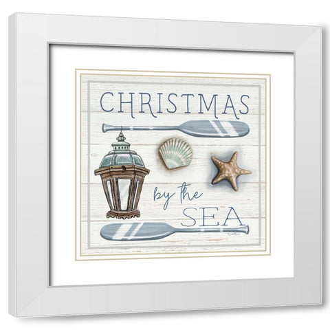 Christmas By the Sea White Modern Wood Framed Art Print with Double Matting by Tyndall, Elizabeth