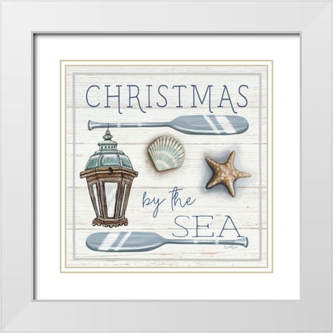 Christmas By the Sea White Modern Wood Framed Art Print with Double Matting by Tyndall, Elizabeth