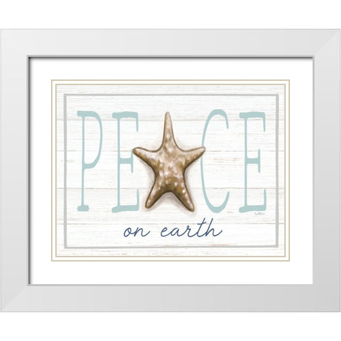Peace on Earth White Modern Wood Framed Art Print with Double Matting by Tyndall, Elizabeth