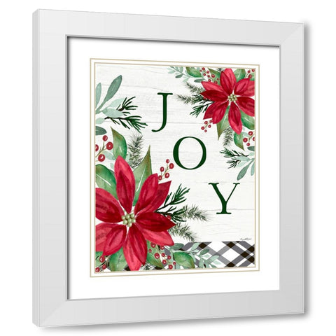 Joy White Modern Wood Framed Art Print with Double Matting by Tyndall, Elizabeth