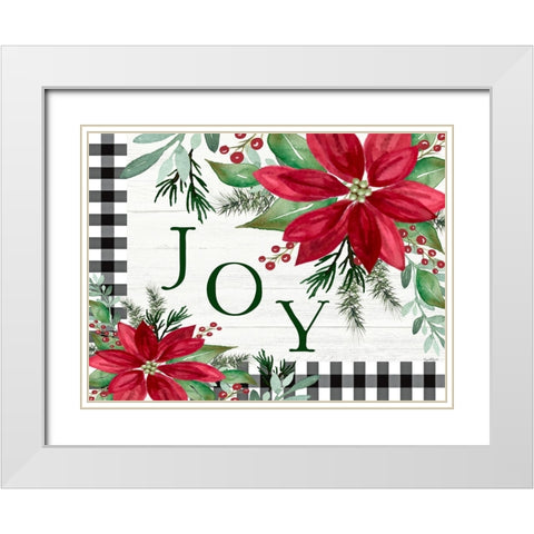 Joy White Modern Wood Framed Art Print with Double Matting by Tyndall, Elizabeth