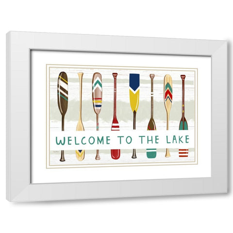 Welcome to the Lake White Modern Wood Framed Art Print with Double Matting by Tyndall, Elizabeth