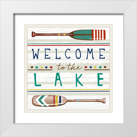 Welcome to the Lake White Modern Wood Framed Art Print with Double Matting by Tyndall, Elizabeth