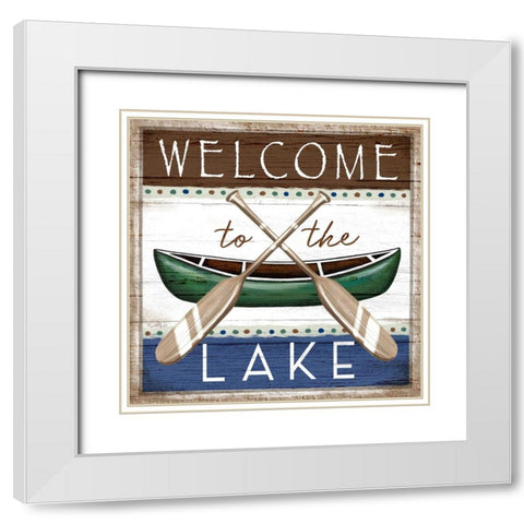 Welcome to the Lake White Modern Wood Framed Art Print with Double Matting by Tyndall, Elizabeth