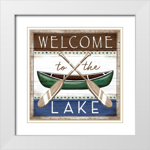 Welcome to the Lake White Modern Wood Framed Art Print with Double Matting by Tyndall, Elizabeth