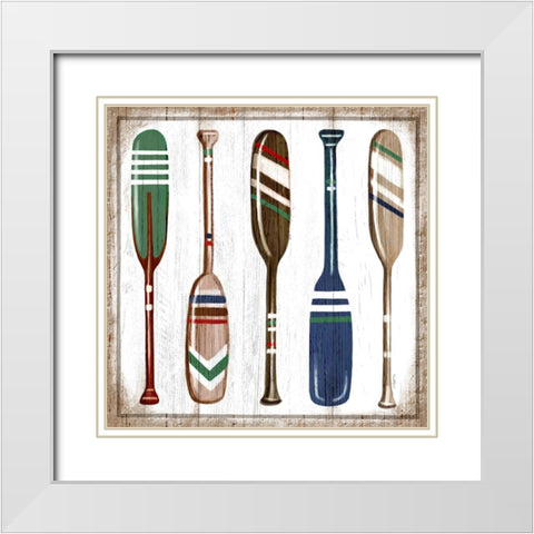 Oars White Modern Wood Framed Art Print with Double Matting by Tyndall, Elizabeth