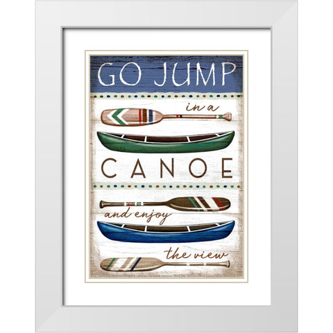 Go Jump in the Lake White Modern Wood Framed Art Print with Double Matting by Tyndall, Elizabeth