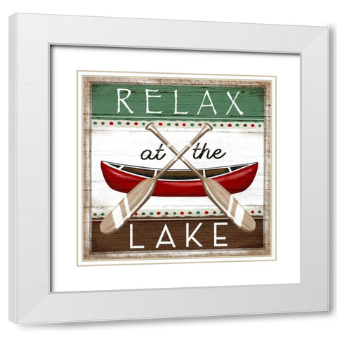 Relax at the Lake White Modern Wood Framed Art Print with Double Matting by Tyndall, Elizabeth