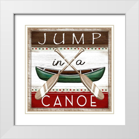 Jump in a Canoe White Modern Wood Framed Art Print with Double Matting by Tyndall, Elizabeth