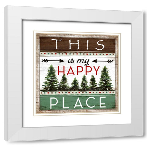 My Happy Place White Modern Wood Framed Art Print with Double Matting by Tyndall, Elizabeth