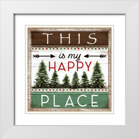 My Happy Place White Modern Wood Framed Art Print with Double Matting by Tyndall, Elizabeth