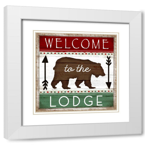 Welcome to the Lodge White Modern Wood Framed Art Print with Double Matting by Tyndall, Elizabeth