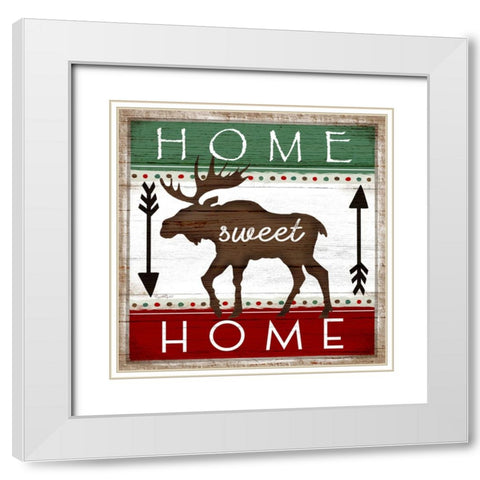 Home Sweet Home White Modern Wood Framed Art Print with Double Matting by Tyndall, Elizabeth