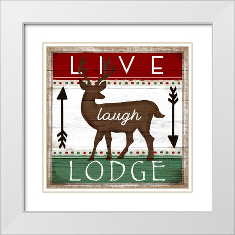 Live, Laugh, Lodge White Modern Wood Framed Art Print with Double Matting by Tyndall, Elizabeth