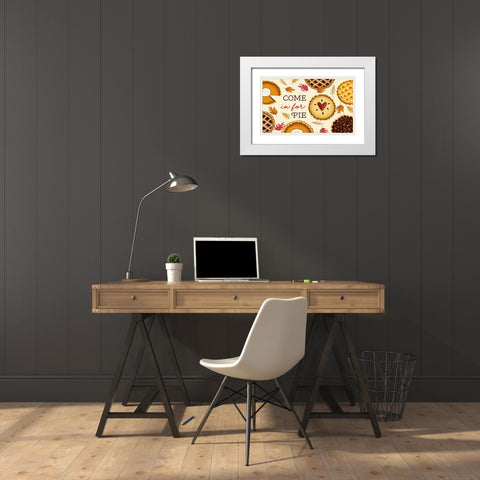 Come in for Pie White Modern Wood Framed Art Print with Double Matting by Tyndall, Elizabeth