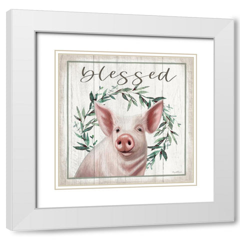Blessed White Modern Wood Framed Art Print with Double Matting by Tyndall, Elizabeth