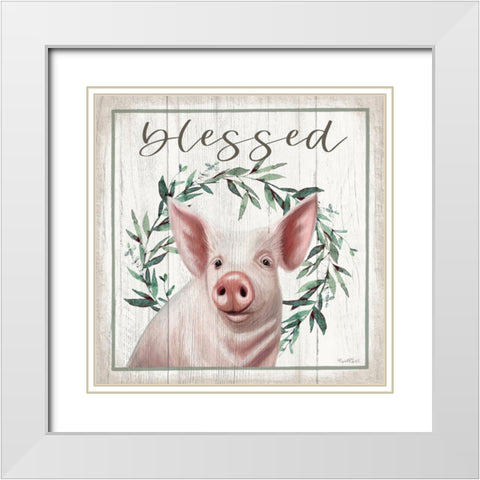 Blessed White Modern Wood Framed Art Print with Double Matting by Tyndall, Elizabeth